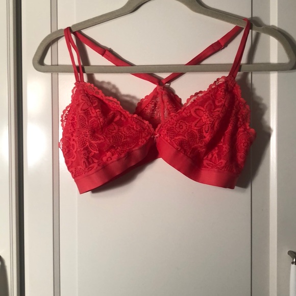red triangle bralette